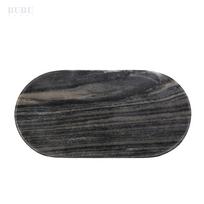 Pilko marmuro aksesuarų padėklas voniai, 29.5x15x1.5 cm