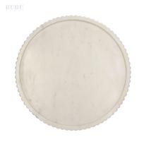 Balto marmuro apvalus padėklas, 30.5x30.5x1.5 cm