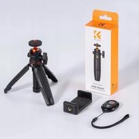 Mini trikojis stovas, asmenukių lazda telefonui + Bluetooth nuotolinio valdymo pultas K&F