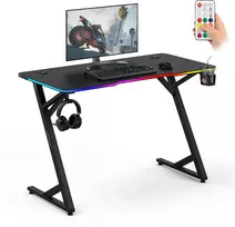 Rašomasis stalas „SENSE7 VOLT RGB“, juodas, 120x60