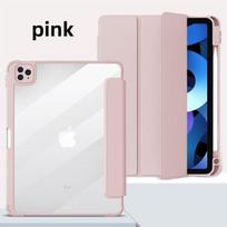 For iPad case 2021 Mini 6 Pro 11 9th Generation Case 10.2 9.7 5/6th Air 2/3/4 10.5 10.9 PU Silicon Transparent Cover Funda iPad 5th 6th 9.7 rožinė