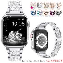 Klasikinė Bling deimantinė apyrankė Apple Watch juostai 40mm 45mm 44mm 41mm 42mm 38mm Metalinė juosta IWatch Series 7 SE 6 5 4 Moteriškas apyrankė 38mm 40mm 41mm black