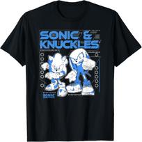 Sonic The Hedgehog Sonic & Knuckles Teamup Distressed T-Shirt S įvairiaspalvis