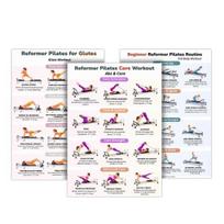 3Pcs Pilates Equipment Training Poster Set Full Body Core Strengthening Posture Workout Chart Home Gym Exercise Guide for Beginners Sets