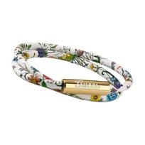 Gucci Fashion Jewelry Flora Pattern Brass Bracelet Unisex Couple White/Gold White/gold XS auksas