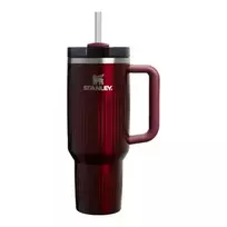 Stanley Thermos mug with straw The Quencher H2.0 Fluted Tumbler 1.18L glossy maroon