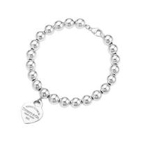 TIFFANY &CO Logotipo Dizaino Apyrankė Vyrams ir Moterims Poros Stilius Sidabrinė 60136444-Sidabrinė 16.5cm sidabras