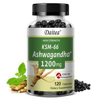 Premium KSM-66 Ashwagandha Capsules 1200mg for Relaxation and Stress Management Support 120 Capsules 120PCS