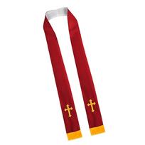 Dvipusė liturginė stola su kryželių rašto siuvinėjimu, visų lyčių dizaino skara dvasininkams, sakramentinei progai