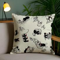 Cartoon Cute P-Pingu Cushion Cover Soft Short Plush Double-Sided Printing Home Decor Machine Washable Pillow Case Gift Peach skin 18*18(CM)-1Pcs