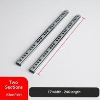 17mm 2-Section Miniature Ball Bearing Slide Bidirectional Compact Drawer Sliding Rail for DIY Small Storage Box Projects 246mm