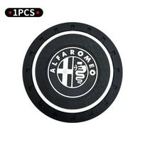 CFHMV1 1/2pcs Car Cup Mat Anti-slip Bottle Holder Coasters For Alfa Romeo Sportiva Giulia Giulietta 159 156 Stelvio Auto Accessory