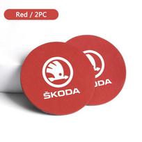 RUDX8 2Pcs Car Auto Cup Holder Anti Slip Coasters Pad Interior Accessories For Skoda Octavia Fabia Superb Yeti Enyaq Rapid Kamiq Karoq