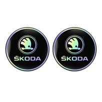 WOHE7 Car Laser Coaster Mat Anti-Slip Water Cup Slot Pad For Skoda Kylaq Elroq Kodiaq Octavia Enyaq Kamiq Scala Rapid Karoq Fabia Yeti