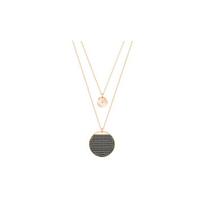 Swarovski Ginger Round Pendant Double Layer Necklace Women's Gray 5347299 pilka spalva