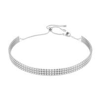 Swarovski Matrix Logo Design Rhodium Plated Zircon Necklace Unisex Couple Style Silver 5685755 sidabras