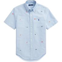 Polo Ralph Lauren Mažo žirgo logotipas Siuvinėtas Oxfordo trumpomis rankovėmis marškiniai Vyriški marškiniai Mėlynas MNPOWOV1N820317-400 S