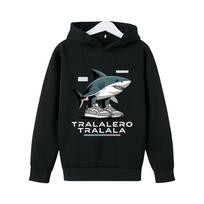 Children's Clothing Brainrot Tralalero Tralala Graphic Sweatshirt for Shark Lover Funny Meme Kids Hoodie Fashion Sweater 100cm juoda