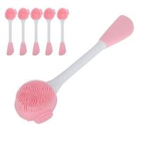 5pcs Double Headed Face Cleansing Brush Silicone Facial Mud Mask Brush Applicator SetPink White