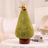 Kawaii Christmas Tree Elk Plush Doll Soft Stuffed Animal Toy Sika Deer Kids Gift Xmas Decoration 30cm