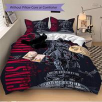 3pcs Guns N' Roses Duvet Cover Set,  Includes 1 Duvet Cover and 1/2 Pillowcases (No Insert) yy251104196 135x200cm