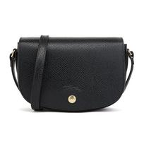 Longchamp logotipas Spaudžiama sagtelė Odinė balnelio formos rankinė Moteriška peties rankinė Juoda 10253HYZ001 Shopping Bag Set(Basic Set+Shopping Bag) black