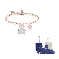 Swarovski Bracelets Womens Rose Gold F-Original Brand Box And Bag rožinio aukso spalvos