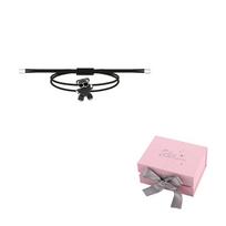 Swarovski Artificial Crystal Bracelets Womens F-Pink bow gift box juoda