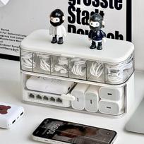 Fan Ye Double-Layer Data Cable Storage Box Desktop Charger Mobile Phone Power Cord Organizer with Dustproof Cover Cable Management Box