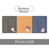 Rubber Mouse Pad Desk Mat, Thickened Large Size Computer Desk Pad, Complete Quick Key Collection, Three-Color Design Quick Key, 90*40*0.3cm