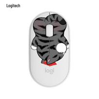 Logitech PEBBLE M350 Silent Wireless Bluetooth Mouse, Wu Huang Cat Edition