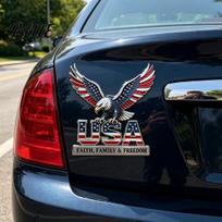 Nuimamas automobilio lipdukas be likučių JAV Tikėjimas Šeima ir Laisvė Metalo emblema Erelio raidės Patriotinis leidimas 3D matinės tekstūros lipdukas 250-osios metinės 1pc