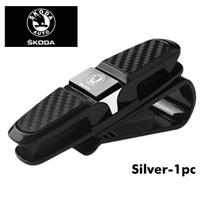 GQEW9 For Skoda Multifunctional Car Sun Visor Glasses Holder Sunglasses Clip Accessories S Kodiaq Octavia 2 3 Yeti Karoq Rapid Fabia