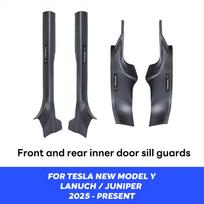 pdvmu8 For Tesla New Model Y Launch Juniper 2025 ABS Front Rear Door Sill Protector Threshold Strip Anti-kick Guard Panel Waterproof