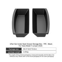fwujn6 For 2025 Tesla New Model Y Launch Juniper  2Pcs Under Seat Drawer TPE Storage Box Organizer Cover Tray Car Interior Accessories