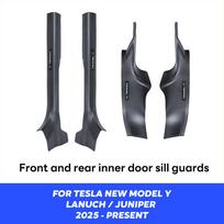 ckwjb7 For Tesla New Model Y Launch Juniper 2025 ABS Front Rear Door Sill Protector Threshold Strip Anti-kick Guard Panel Waterproof