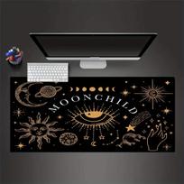 Moonchild Moon Phases Mousepad Desk Pad Large Gaming Mouse Pad Gamer Ofice Mat Mouse Pad Light Gaming Room Desk Mat Unisex 30cmx60cm(11.8x23.6inch)