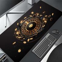 Golden Game Wheel Mousepad Desk Pad Large Gaming Mouse Pad Gamer Ofice Mat Mouse Pad  Pad Unisex 30cmx60cm(11.8x23.6inch)