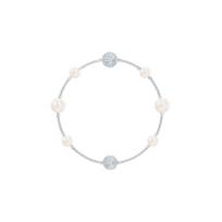 Swarovski Remix Collection Exquisite Square Pavé Pearl Crystal Magnetic Clasp Temperament Rose Gold Metal Bracelet Women's Silver 5570815 sidabras