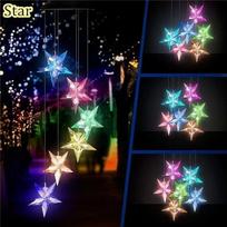 New LED Solar Wind Chime Crystal Ball Hummingbird Wind Chime Light Color Changing Waterproof Hanging Solar Light For Home Garden žvaigždė
