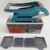 Heavy Duty Stainless Steel French Fry Cutter, Professional Potato Slicer with 2 Blades for Kitchen