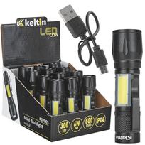 Geko Mini taktinis LED žibintuvėlis K02005, 10W, 500mAh, 500lm, IPX5, du šviesos šaltiniai, teleskopinis priartinimas, 3 režimai