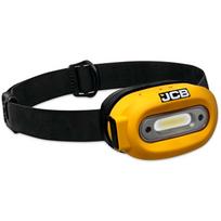 JCB įkraunamas LED galvos ir darbinis žibintas dirbtuvėms bei remontui 260lm 2 režimai judesio jutiklis magnetas USB-C IP44 JCB-HT-XTRA