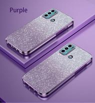 Prabangus gradientinis blizgus dengtas dėklas Motorola Moto G53 E32 E6S E13 E22 E22i G72 G73 G13 G23 G31 G71S G62 silikoninis galinis dangtelis For Moto G62 5G violetinė