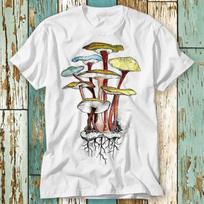 230 g/m² 100% medvilnės Britiški laukiniai grybai Magiški marškinėliai Viršutinė dalis Dizainas Unisex Moterims Vyrams T-shirt Retro Mada Vintage marškinėliai S742 XXS balta