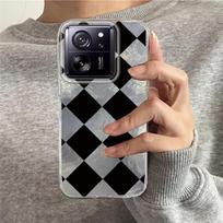 Juodas languotas tinklelis moterims mergaitėms telefono dėklas Xiaomi 13T 14T 11 Lite NE Poco X5 M6 Pro X6 X7 X3 Pro NFC C65 C61 M5S TPU dangtelis poco X5 5G balta