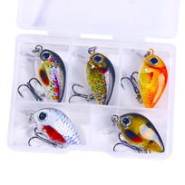5 VNT. Maži Crankbait Žvejybos Vobleriai Lėtai Skęstantys Vib Rinkinys Paviršiniai Vobleriai Rinkinys Ešerių Upėtakių Žvejybos Mėgėjams 1.5g set 4