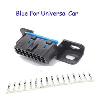 OBD Plug + Terminal + Insert OBD OBD2 Female Connector J1962f Plug OBD 2 16 PIN with Terminal Suitable for Most Car Blue Universal