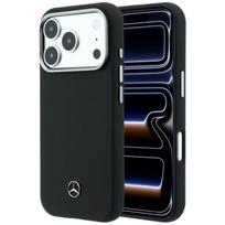 Mercedes Leather Semi Wrap Grill Pattern MagSafe Case for iPhone 17 Pro - Black