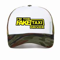 Fake Taxi Black Print Snapback Hat High Quality Mesh Breathable Summer Men Baseball Cap Adjustable